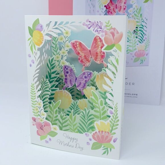 Hallmark Paper Wonder Pop-Up Card Butterfly Garden Plant Mom Happy Mothers Day - Picture 5 of 11